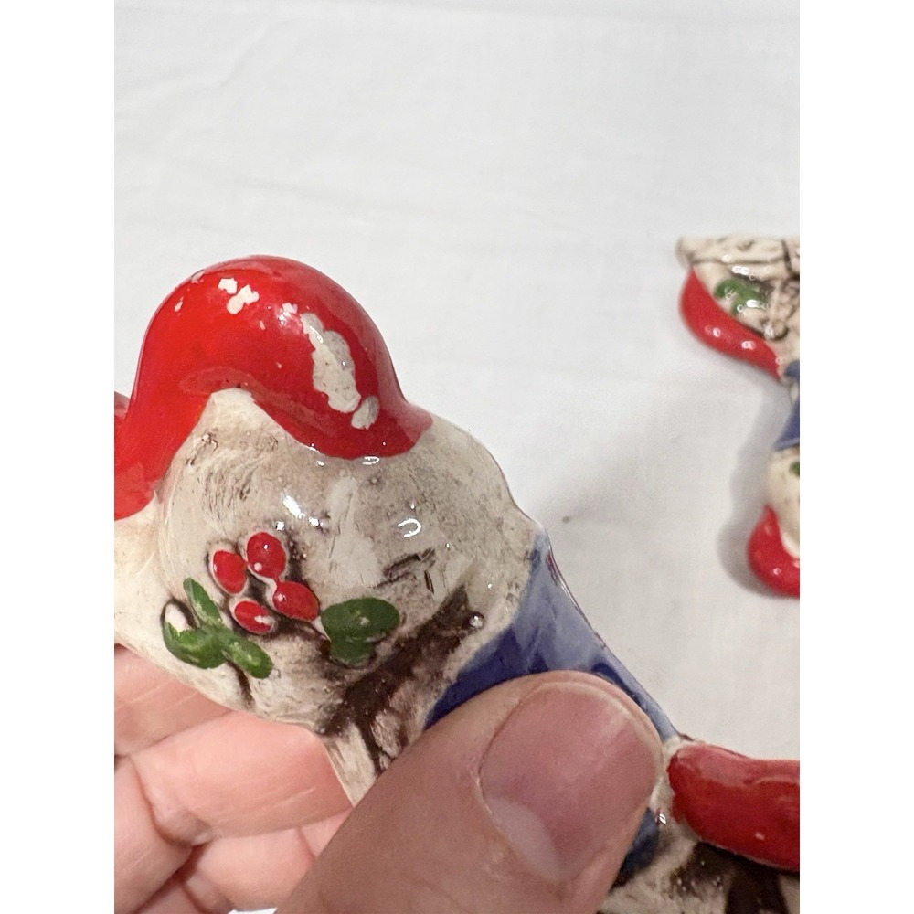 Lot 4 Vintage Gigi USA Ceramic‎ Horse Ornaments 3D Hand Painted Red Yellow Retro - Picture 8 of 15